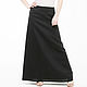 Long skirt made of 100% black linen. Skirts. etnoart. Online shopping on My Livemaster.  Фото №2