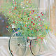 Flower bicycle. Картины. Annet Loginova. Интернет-магазин Ярмарка Мастеров.  Фото №2