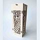 Деревянная коробка для бутылки вина "ПАВЛИН", Оформление бутылок, Тольятти,  Фото №1