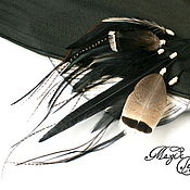 Украшения handmade. Livemaster - original item The headband made of feathers is black. Handmade.
