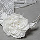 Wedding headband white rose silk. The flower in the bride's hair, Bridal Tiara, Moscow,  Фото №1