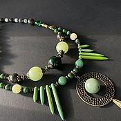 Украшения handmade. Livemaster - original item Necklace made of natural stones, green necklace handmade boho beads. Handmade.