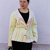 Одежда handmade. Livemaster - original item Felted jacket light yellow. Handmade.