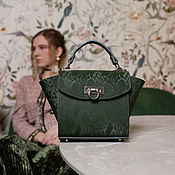 Кожаная женская сумка "Камерон", бежевый, лиловый, арт. 204