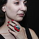 Кольцо бирюза коралл серебро 925 ALS0053. Кольца. Sunny Silver. Интернет-магазин Ярмарка Мастеров.  Фото №2