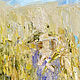 Картина девушка в поле пейзаж абстракция Колоски  поле золотистый. Картины. Картины маслом на холсте. Ursula-f. Ярмарка Мастеров.  Фото №6