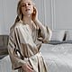 Order Robe made of natural silk in the color of coffee with milk. Delicate Clothing Store (Daria). Livemaster. . Robes Фото №3