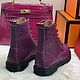 Order High-top boots, ostrich, purple. SHOES&BAGS. Livemaster. . Boots Фото №3