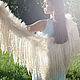 Felted shawl cream Wings, woolen collar, felted cape, Shawls, Ipatovo,  Фото №1