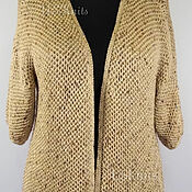 Одежда handmade. Livemaster - original item cardigans: Knitted jacket with short sleeves of a loose silhouette. Handmade.
