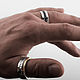 Тройное кольцо с латунным сегментом. Кольца. HUSS. Ярмарка Мастеров.  Фото №5