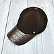 Baseball cap made of crocodile leather and suede, in brown!, Baseball caps, St. Petersburg,  Фото №1