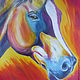 Картина ручной росписи по шелку "Лошадь", Картины, Балашиха,  Фото №1