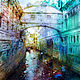 акварель `Мост вздохов в Венеции`