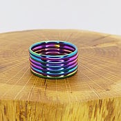 Украшения handmade. Livemaster - original item 21.75 R. Thin steel ring titanium oxide Rainbow. Handmade.