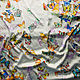 Шелк-стретч Бабочки цвет белый Италия, Ткани, Москва,  Фото №1