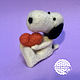 Interior figurine dog Snoopy with a heart collectible felt, Toys, Volzhsky,  Фото №1