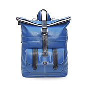 Сумки и аксессуары handmade. Livemaster - original item Backpacks: Leather Bag Backpack Women`s Blue Saint Tropez Mod. CP33-771. Handmade.