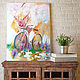 Spring bike - painting with flowers on canvas, Pictures, Moscow,  Фото №1
