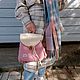 Рюкзак кожаный "Пыльная роза" из трикотажной пряжи, Рюкзаки, Зеленоград,  Фото №1