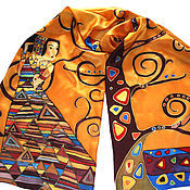 Шелковый платок батик "Роскошные узоры в бирюзовой лазури"
