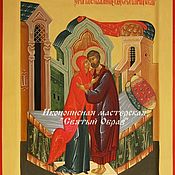 Картины и панно handmade. Livemaster - original item Icons of The conception of the most Holy Theotokos, yellow. Handmade.