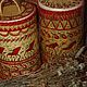 Box of birch bark 'Warm gold'. Mezen painting. Jars. Russian Folk Painting. Online shopping on My Livemaster.  Фото №2