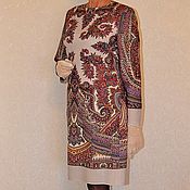 Платье из платка "Караван-2" с кружевом и бисером
