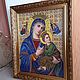 Икона  Богородица неустанной помощи  помощи  вышитая бисером, Иконы, Киев,  Фото №1