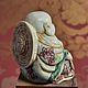 Hotei with a fan. Netsuke carved from bone. Sculpture. NGS Masters. My Livemaster. Фото №4
