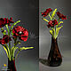 Три стеклянных мака в вазе. md-3mak-vase-5_20.5, Элементы интерьера, Зеленоград,  Фото №1