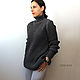  women's knitted grey Steel sweater. Sweaters. CUTE-KNIT by Nata Onipchenko. Online shopping on My Livemaster.  Фото №2