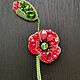 Заказать Брошь МАК. Парная брошь. Brooch-art БРОШИ СЕРЬГИ ОБОДКИ. Ярмарка Мастеров. . Брошь-булавка Фото №3