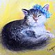 Котик в веночке. Картины. Картинки от Юльфинки (Сафина Юля). Интернет-магазин Ярмарка Мастеров.  Фото №2
