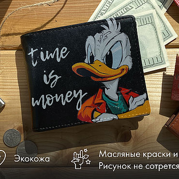 Сумки ручной работы. Ярмарка Мастеров - ручная работа Именной мужской кошелек в подарок, экокожа, ручная работа. Handmade.
