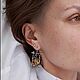  абстракция с янтарем. Серьги классические. Gvozdica jewelry (Ольга). Ярмарка Мастеров.  Фото №15