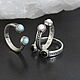 Obsidian Onyx Turquoise Silver Ring 925 GA0102. Rings. Sunny Silver. My Livemaster. Фото №6