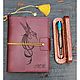 Leather burgundy A5 notebook with pockets, Diaries, Moscow,  Фото №1