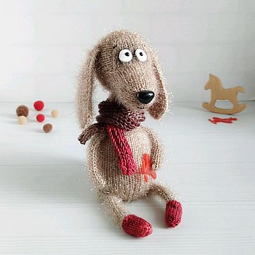 Куклы и игрушки ручной работы. Ярмарка Мастеров - ручная работа Вязаная игрушка собачка. Авторская работа. Handmade.