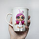 Doll LOL. Decor on a mug of polymer clay, Mugs and cups, Krasnodar,  Фото №1
