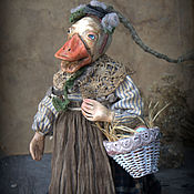 Куклы и игрушки handmade. Livemaster - original item Mrs. Hilda`s duck with an Easter basket. Handmade.