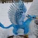 Голубой небесный грифон. Интерьерная кукла. Dragon dream shop. Ярмарка Мастеров.  Фото №4