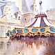 Watercolor painting Paris (beige gray-purple carousel). Pictures. Pastelena. Online shopping on My Livemaster.  Фото №2
