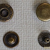 Кнопка магнитная 14 мм золото плоская