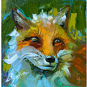 Картины и панно handmade. Livemaster - original item Fox oil painting. Animals. Handmade.
