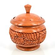 Посуда handmade. Livemaster - original item Jar-Cup made of wood carved. Handmade.