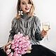 Вязаный свитер Волны. Свитеры. Knit by Heart - Вязаная одежда 富. Интернет-магазин Ярмарка Мастеров.  Фото №2
