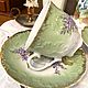 Чашка с блюдцем, фарфор, роспись. Коллекция Кузнецовская. Чайные пары. Анна Орлова. Дом с историей.. Ярмарка Мастеров.  Фото №4