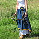 Order The floor-length skirt linen 'Indigo'. Katlen-store. Livemaster. . Skirts Фото №3
