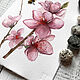 'Pollinated by beauty' watercolor (flowers, sakura, pink). Pictures. Nadezda Perova. My Livemaster. Фото №5